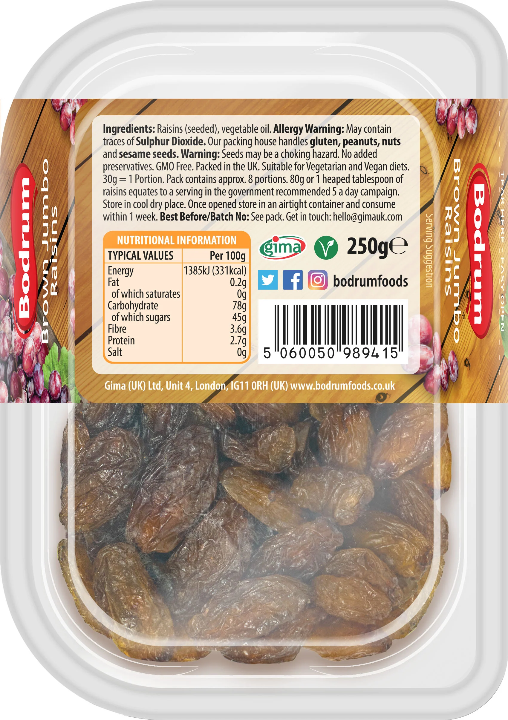 Bodrum Brown Jumbo Raisins 250g - Image 2