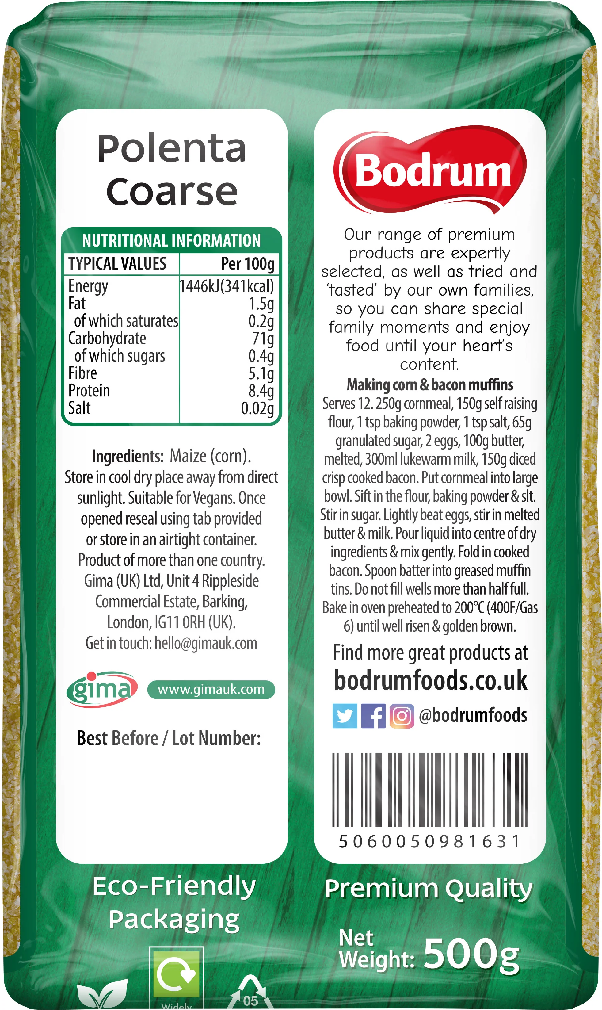 Bodrum Coarse Polenta Bramata 500g - Image 2