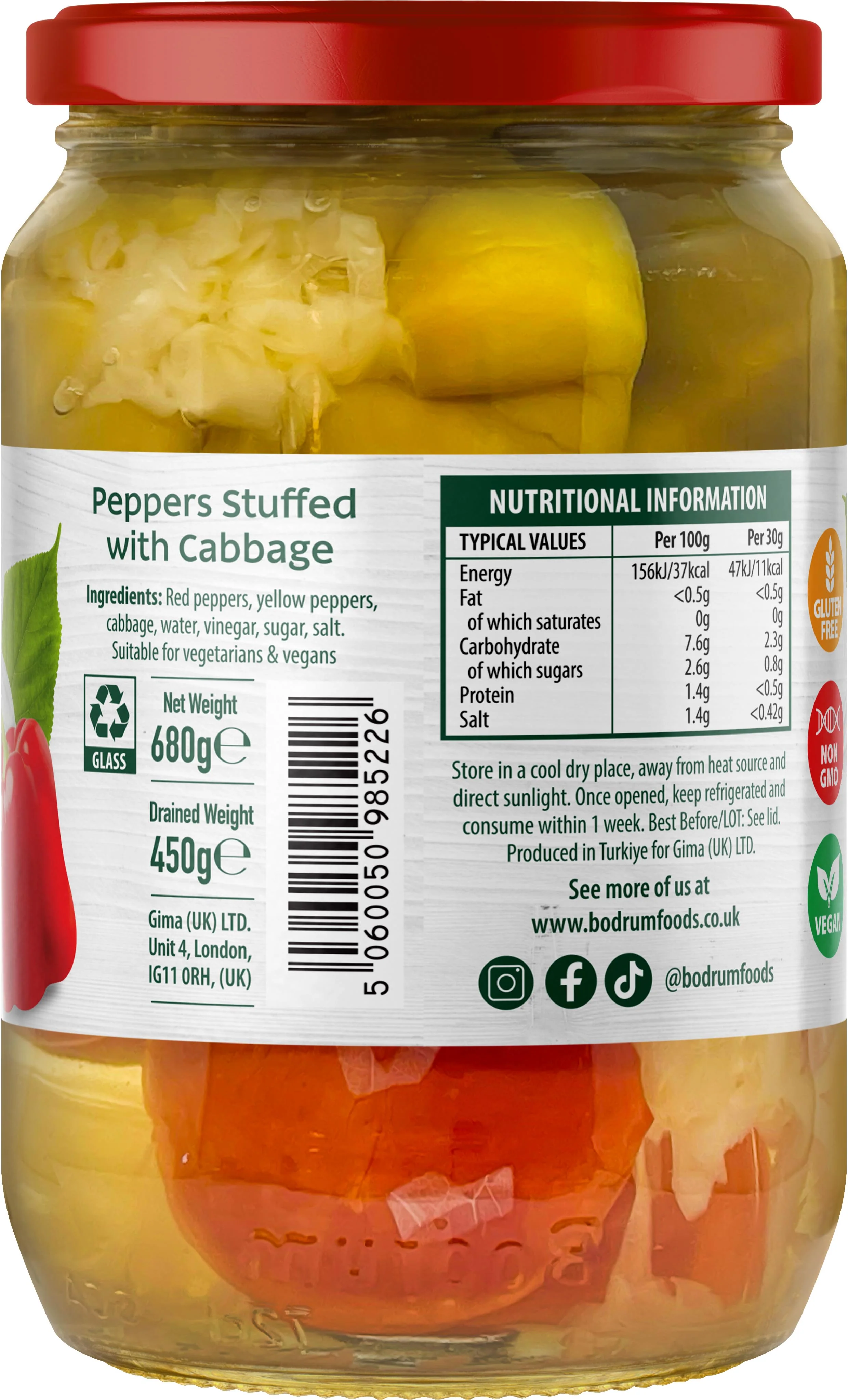 Bodrum Peppers with Stuffed Cabbage 680g - Image 2