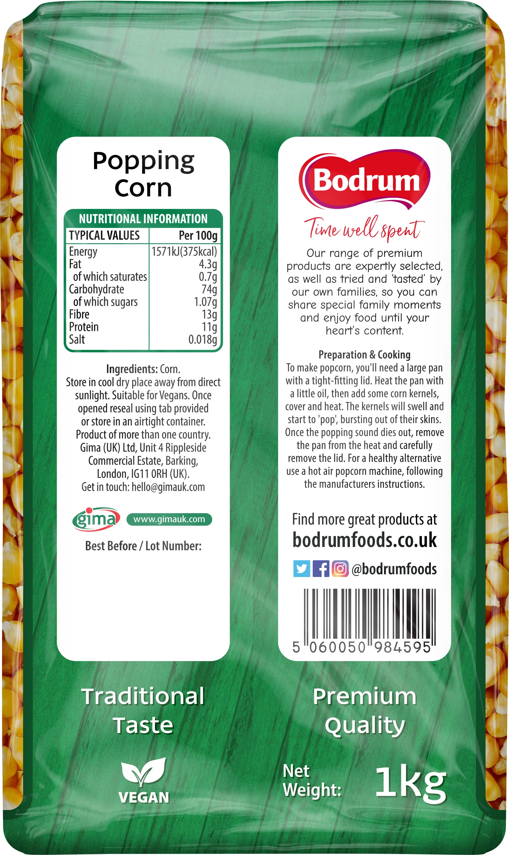 Bodrum Popping Corn 1kg - Image 2