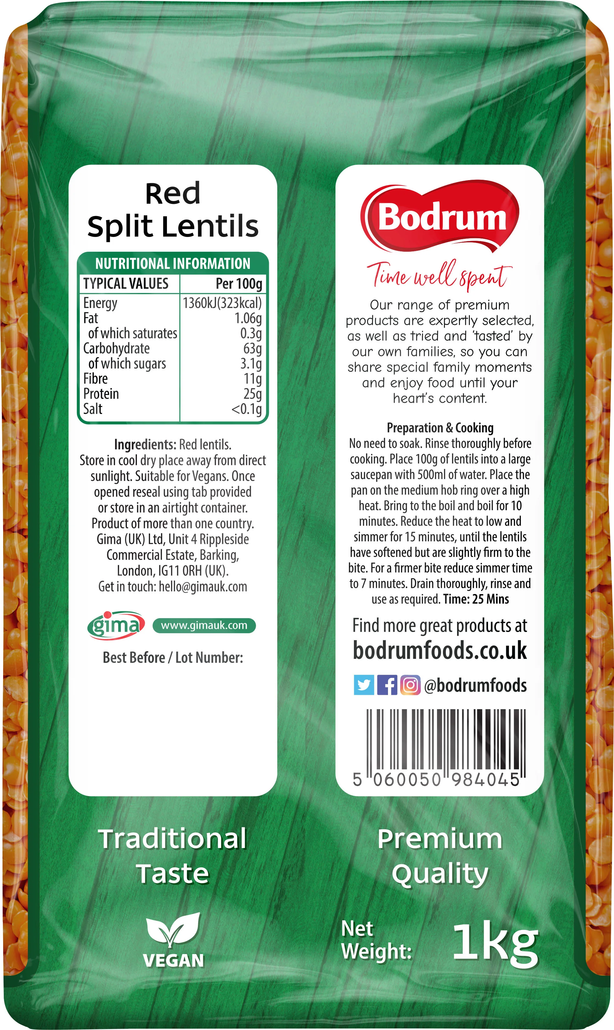 Bodrum Split Red Lentils 1kg - Image 2