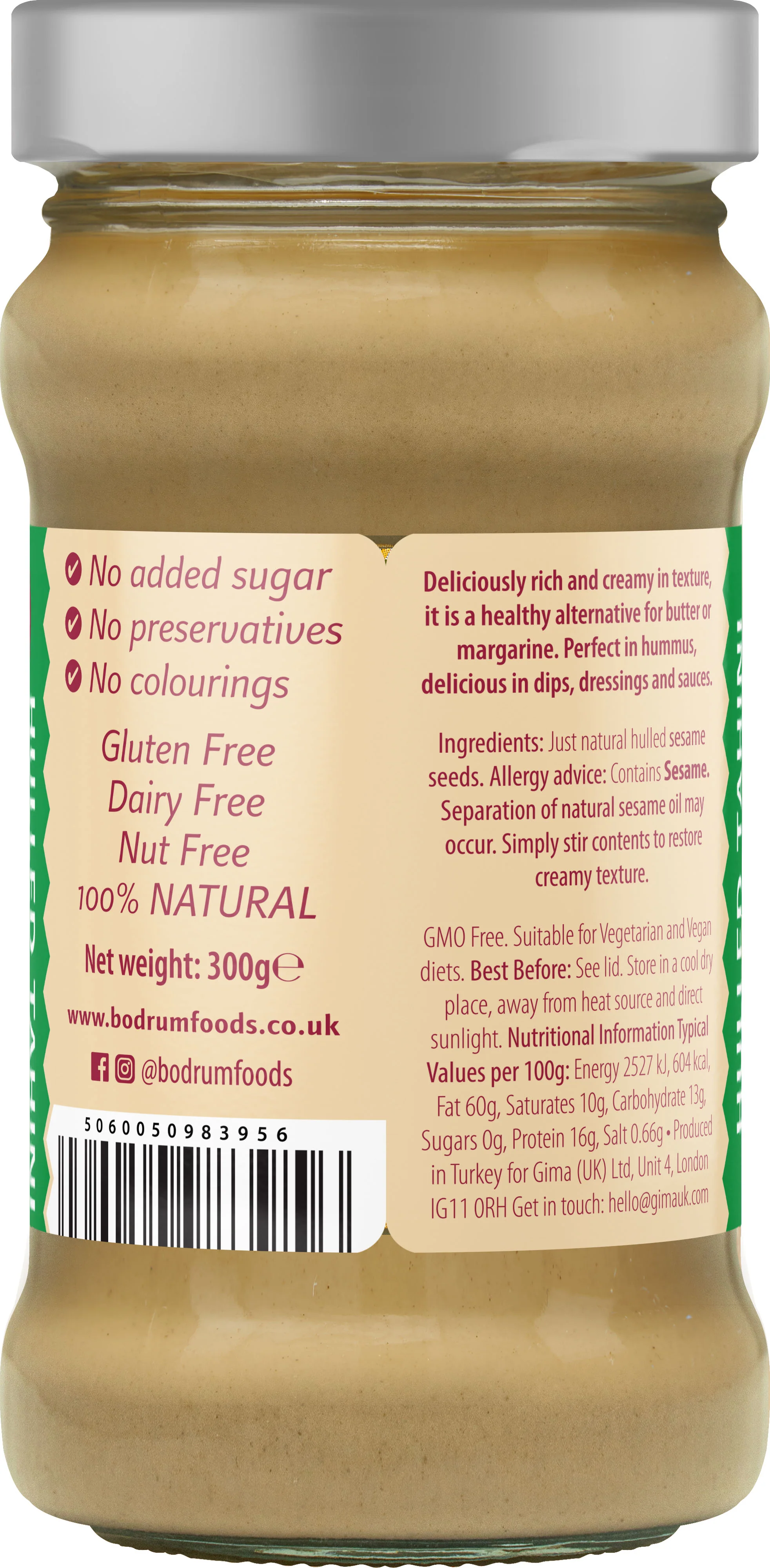 Bodrum Tahini Sesame Seed Paste 300g - Image 2
