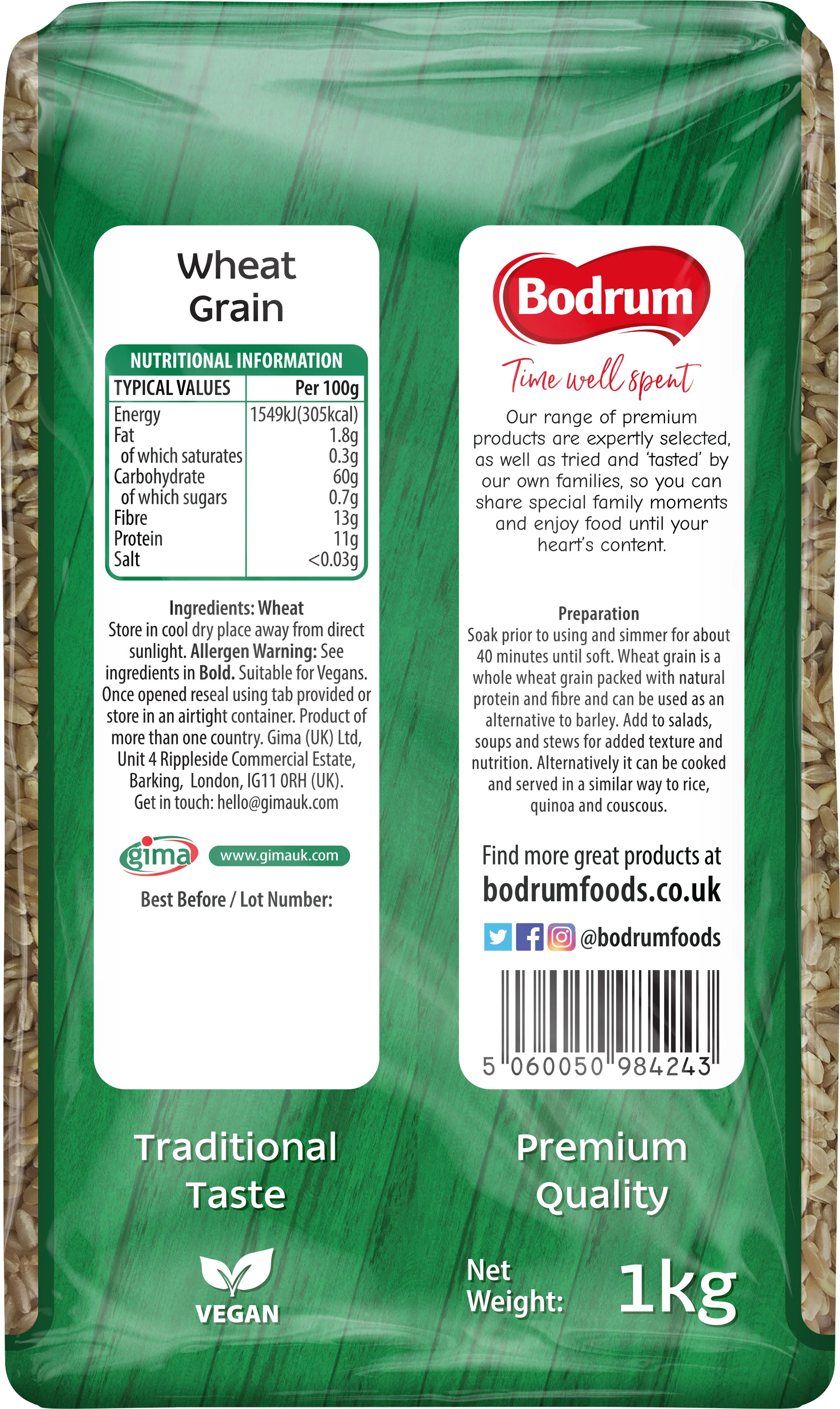 Bodrum Wheat Grains 1kg - Image 2